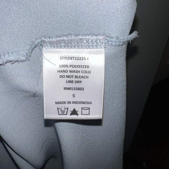 Dusty Blue Lush Tie Neck Work Tank - Picture 4 of 5